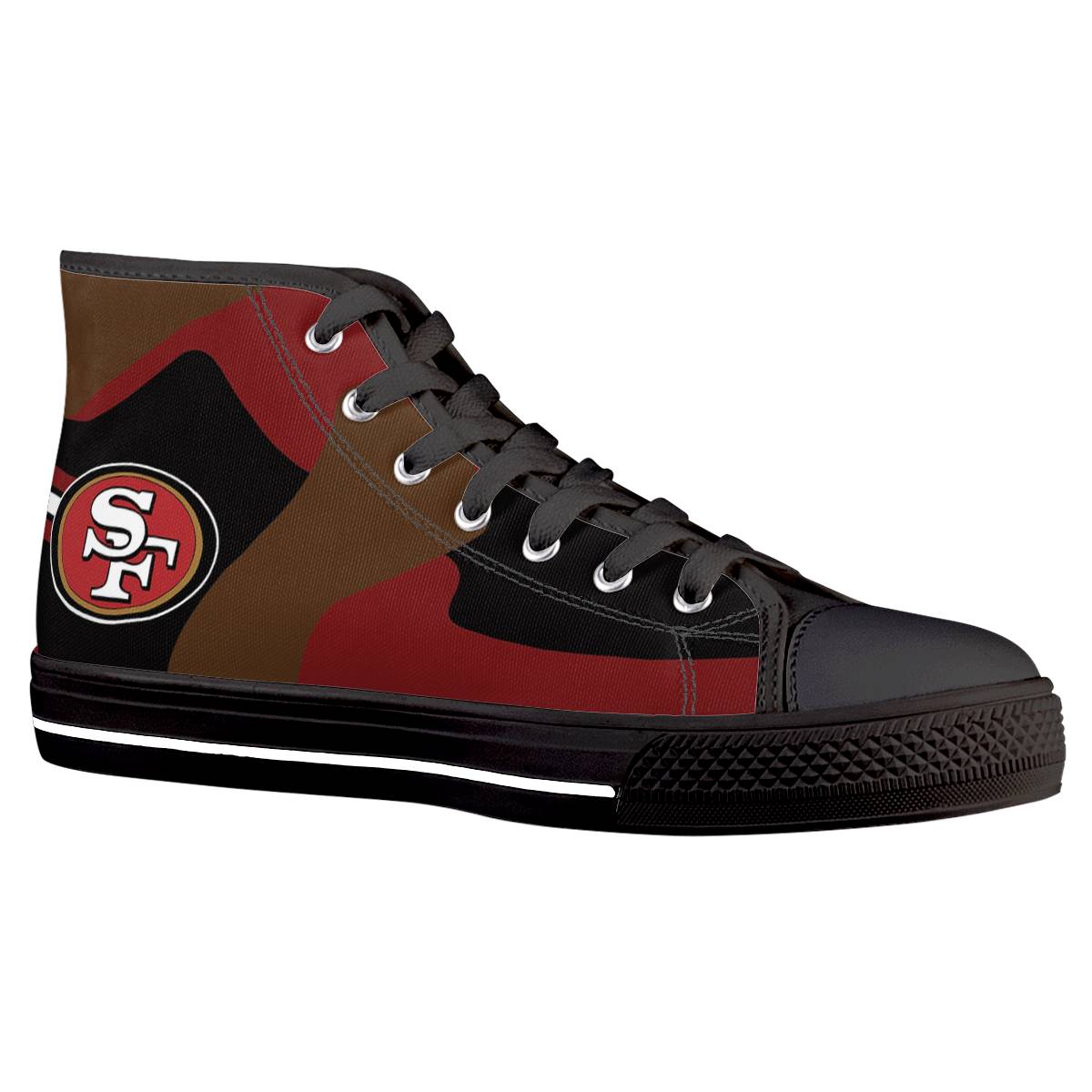 Men's San Francisco 49ers High Top Canvas Sneakers 003